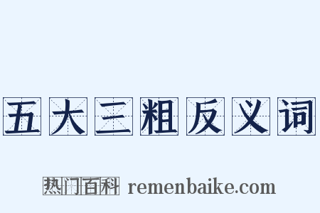 五大三粗反义词是什么意思的图片